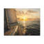 Voilier, voile dans la mer Méditerranée au coucher de soleil, art mural sur toile