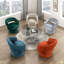 Fauteuil d'appoint pivotant de luxe moderne en velours de bois massif 1pc-1625533513