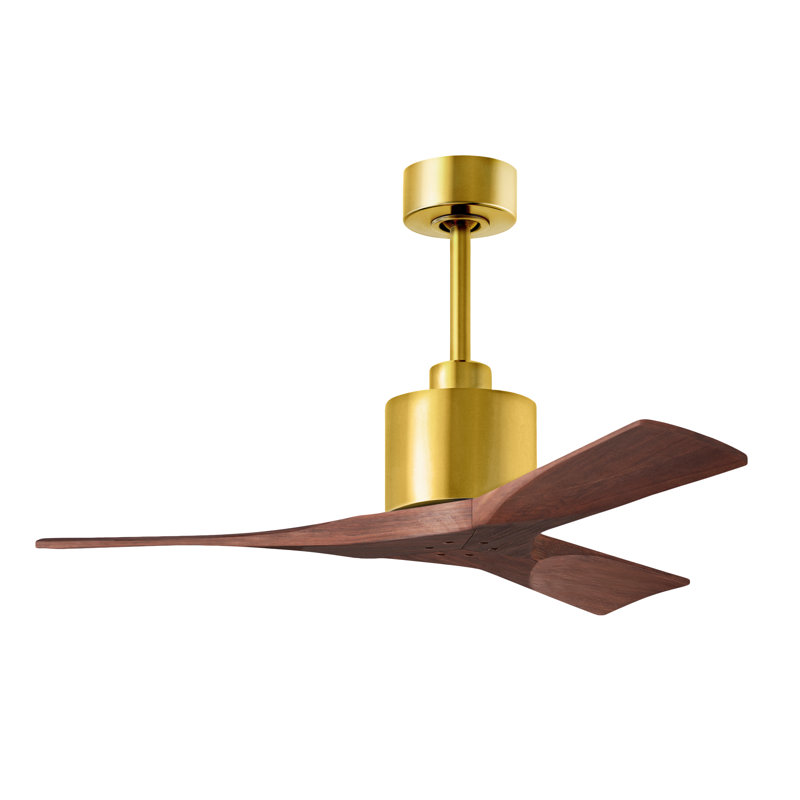 Nan 42" Ceiling Fan In Blades, Brushed Brass, Walnut Tone