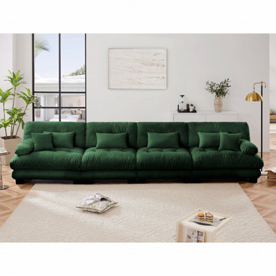 Canapé modulaire 4 places à assise profonde et canapé modulaire en chenille 4 places