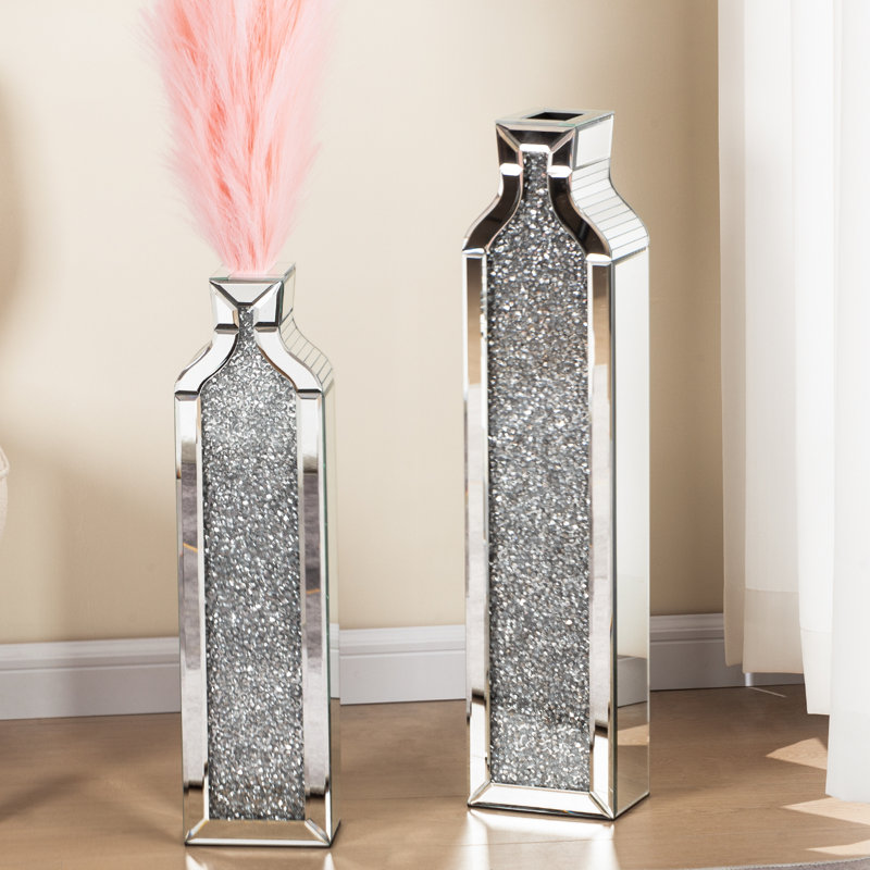 Vase de plancher en verre DeGrailly, H 30 po x l 13 po x P 4,7 po