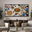 Élégante décoration de table repas repas au-dessus de la célébration gastronomique murale - grande impression sur toile encadrée de la chambre principale-131062616-131062617