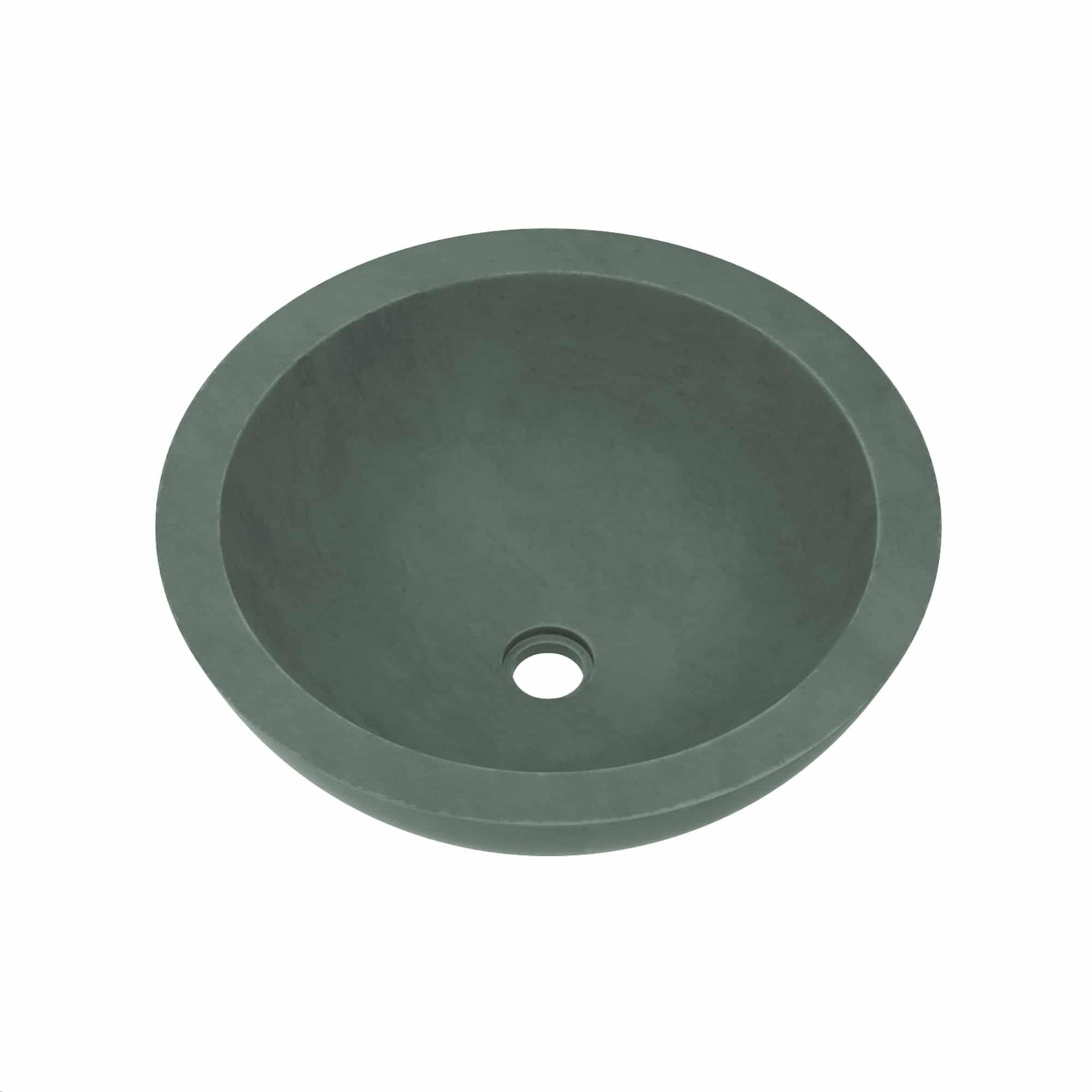 NativeStone Morro Round Concrete Vessel Sink, Forest