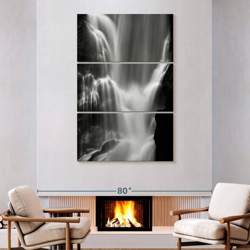 Alvord Weeping Falls BW, 74" H x 48" W