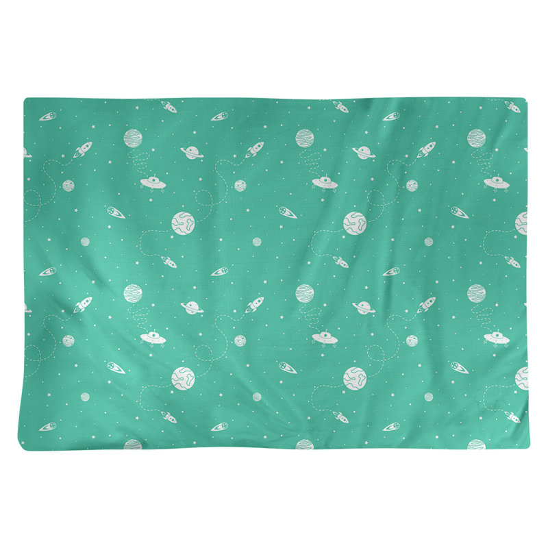 Napperon en coton 18 po Outer Space, Vert