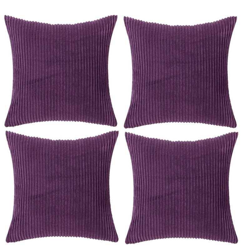 Housse de coussin à rayures, 20 po x 20 po, Mauve