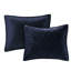 Couette en velours bleu marine - Grand lit/grand lit avec rembourrage en coton, 3 pièces, extra chaude et douce au toucher