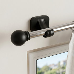 ECOMCGEIO 2 Pack Black French Door Magnetic Rods, Adjustable 17-40 Inches, No Tool, Renter Friendly Upgrade for Café Curtains