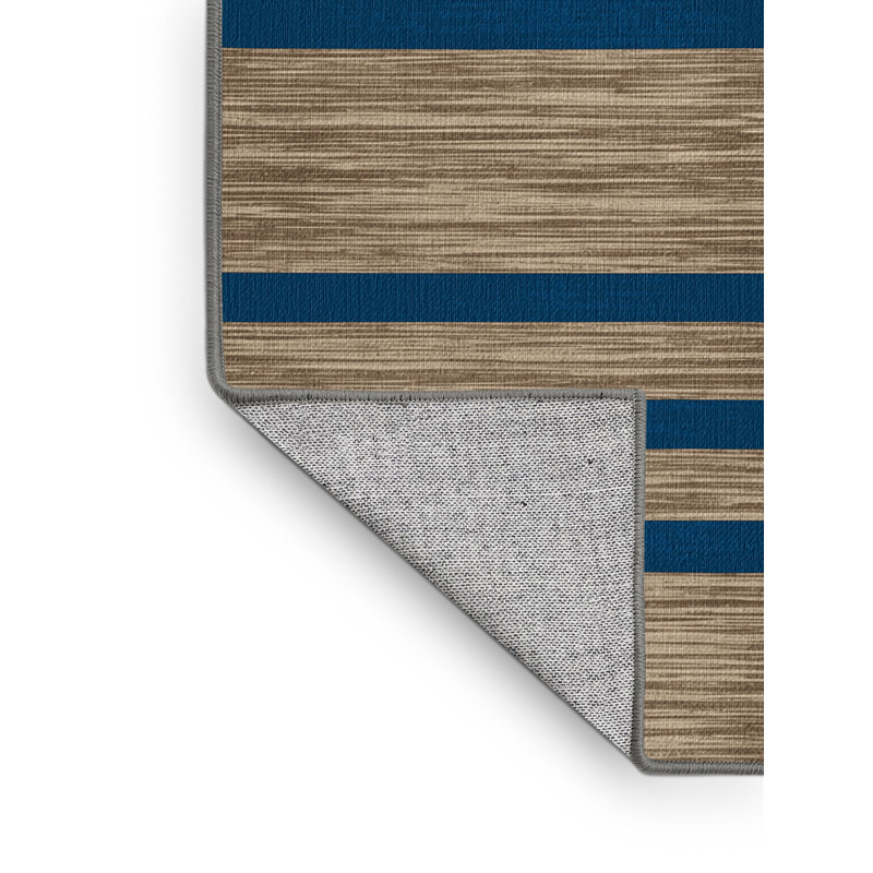 Tapis gris à rayures horizontales lavable à la machine, Tapis de couloir 2 pi x 5 pi