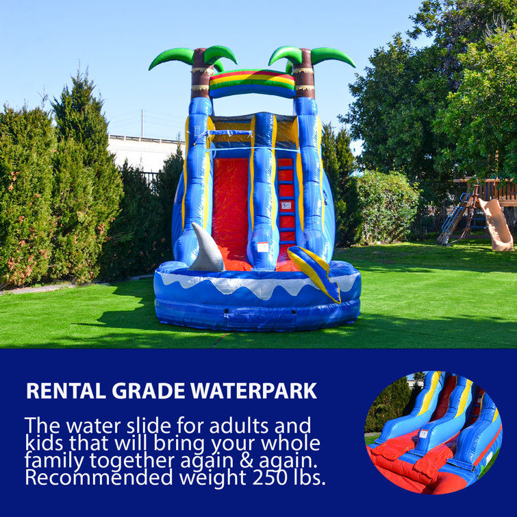 JumpOrange Commercial Grade Water Slide Inflatable with Splash Pool for  Kids and Adults (with Blower), Electric Theme