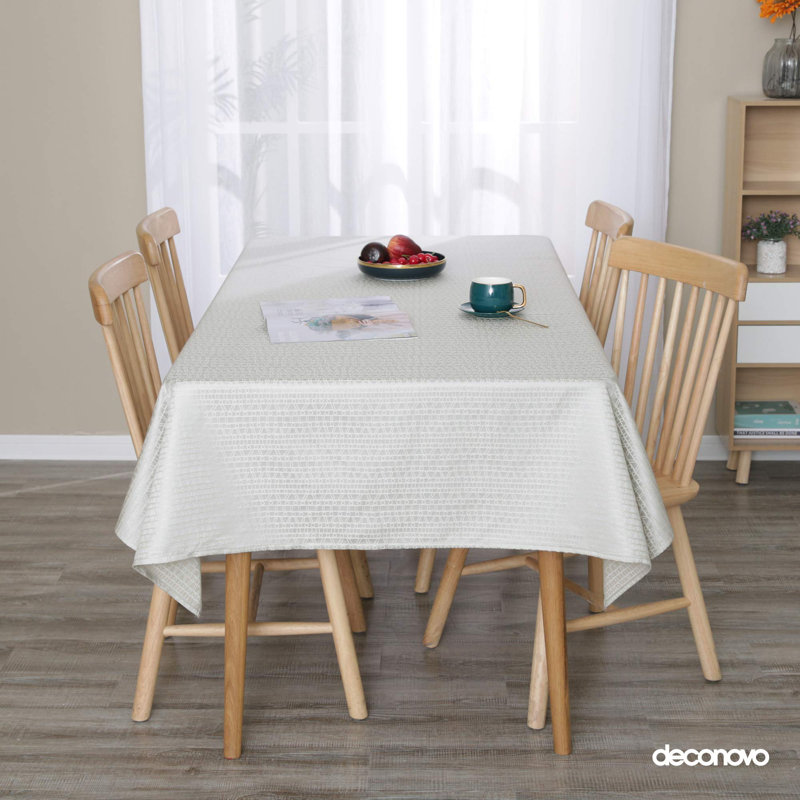 Decorations Table Cloths Jacquard Design Pattern Water Resistant Wrinkle Free Rectangle Decorative Tablecloths, Dark Red