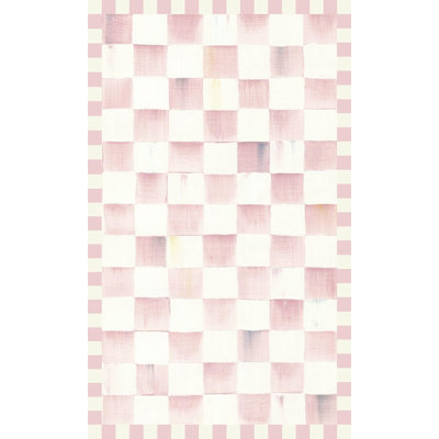 Rosy Checkered Washable Rug
