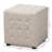 Charlise Beige Fabric Upholstered Tufted Cube Ottoman Set of 2, 14.97" H X 13.85" W X 13.85" D