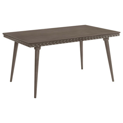 Dark Brown Rectangular Wood Dining Table