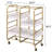 Gold And White Serving Cart For Dining - 3 Adjustable Trays, Metal Frame Kitchen With Trays Robust Enjoyment-172073321