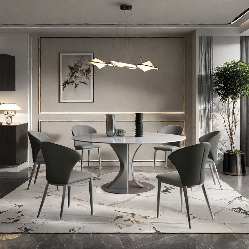 Lane Design Modern round sintered stone dinning table - Wayfair Canada