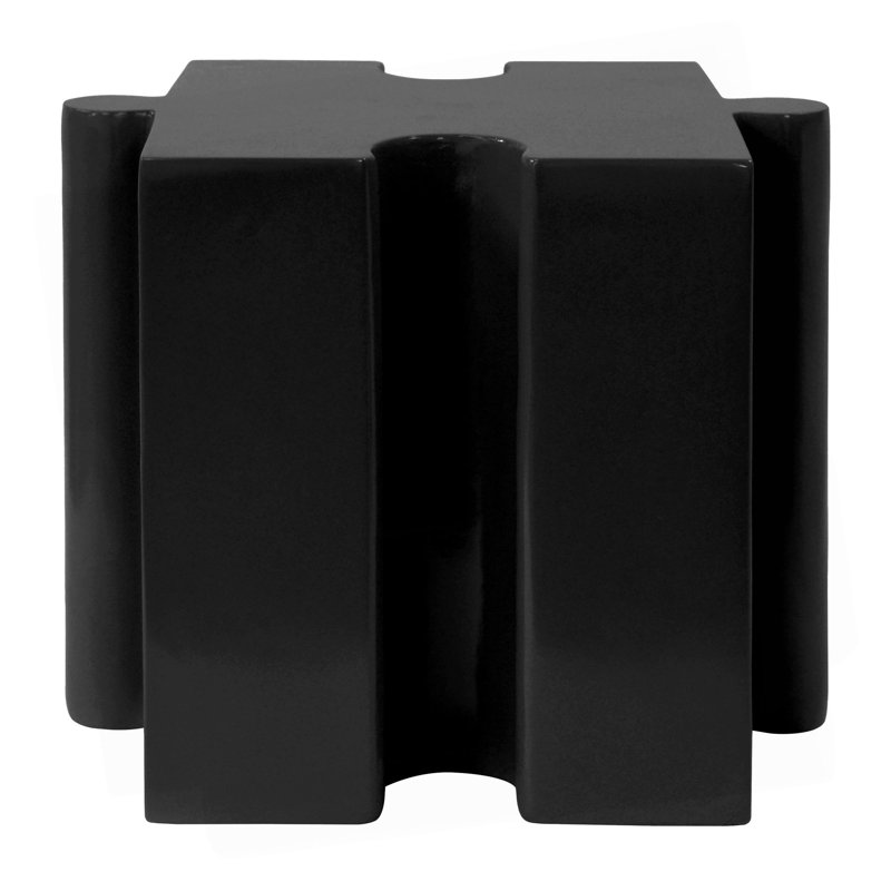 Puzzle Art Side Table/ Modular Concave Edge MGO Table - Buy Singles Or Combine For Custom Layouts/ Indoor & Outdoor, Black