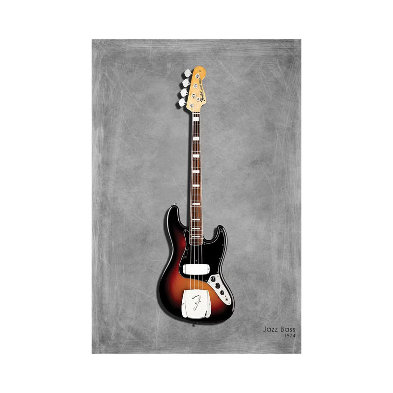 Fender Jazz Bass ''74 by Mark Rogan - Wrapped Canvas Print, 20.32 cm H x 30.48 cm W