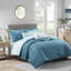 Édredon et courtepointe à imprimé seersucker - bleu tempête, bleu sarcelle 100% 1 courtepointe, 2 taies décoratives, coussin décoratif 8 rayures aquarelles-124544226-124544227