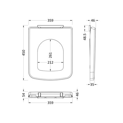 Soft Close Rectangle Standard Toilet Seat