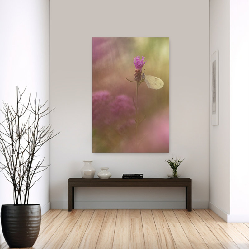 Delicate Thistle Butterfly Delicate Dreamy Ethereal Butterfly Flower Nature Wall Art Print 1 Piece Wrapped Canvas Wall Art