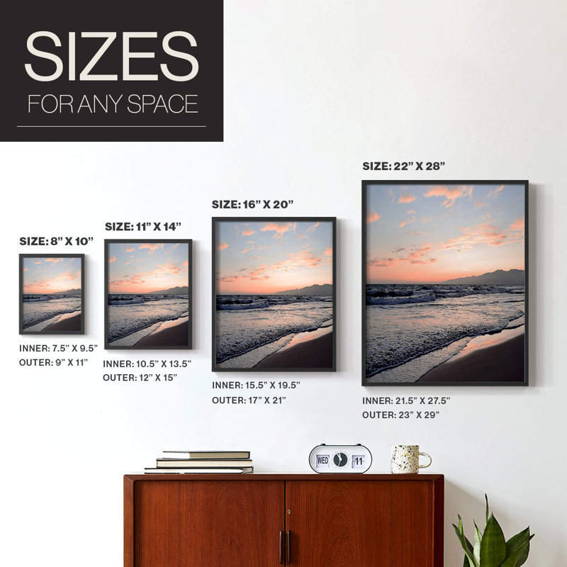 Blush Dusk I, reproduction encadrée - bois massif, Noir, H 10 po x l 8 po