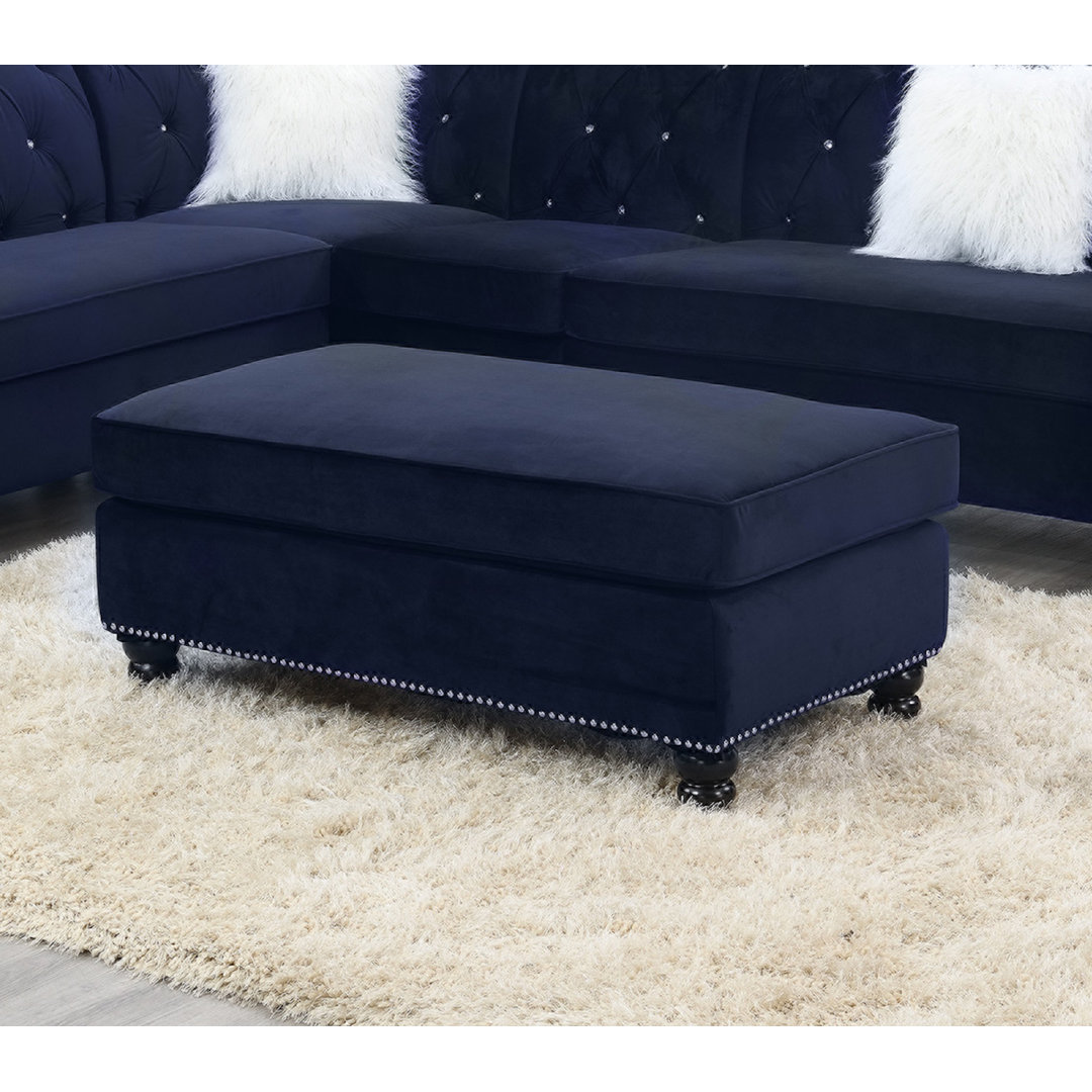 Caylee 46" Wide Velvet Rectangle Standard Ottoman Charlton Home® Upholstery 