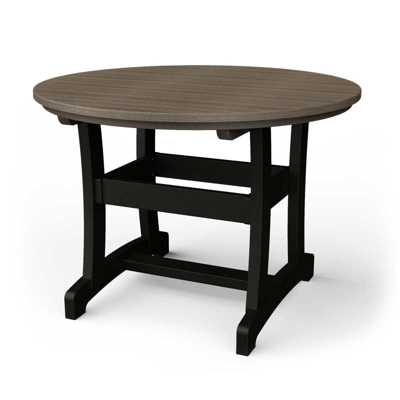 Table de salle à manger Stella, H 42 po x l 42 po x P 42 po, Gris côtier / noir