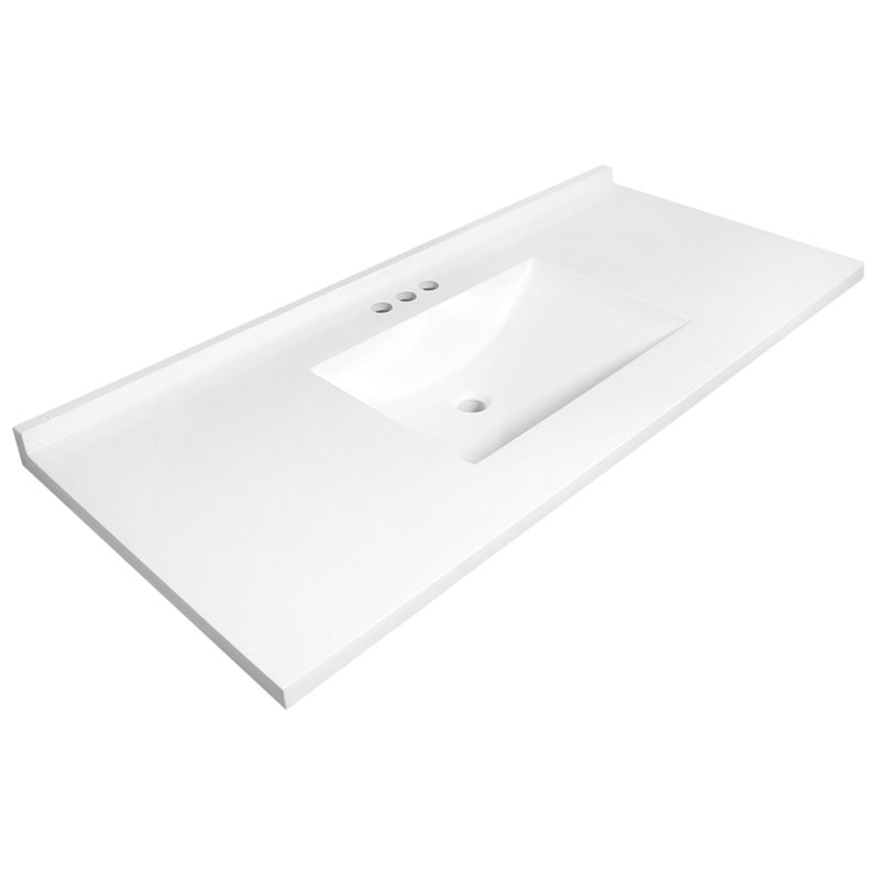 Plateau de meuble-lavabo simple avec dosseret Camilla II