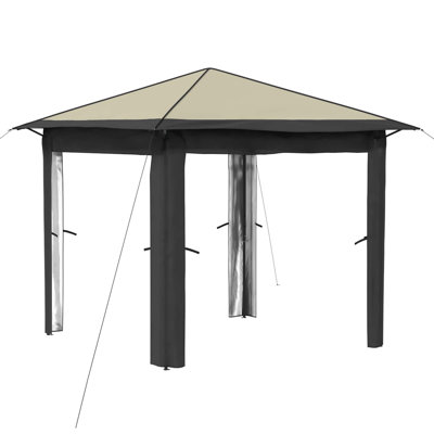 vidaXL Gazebo 210D Oxford with Silver Coating Outdoor Structures Garden Canopy