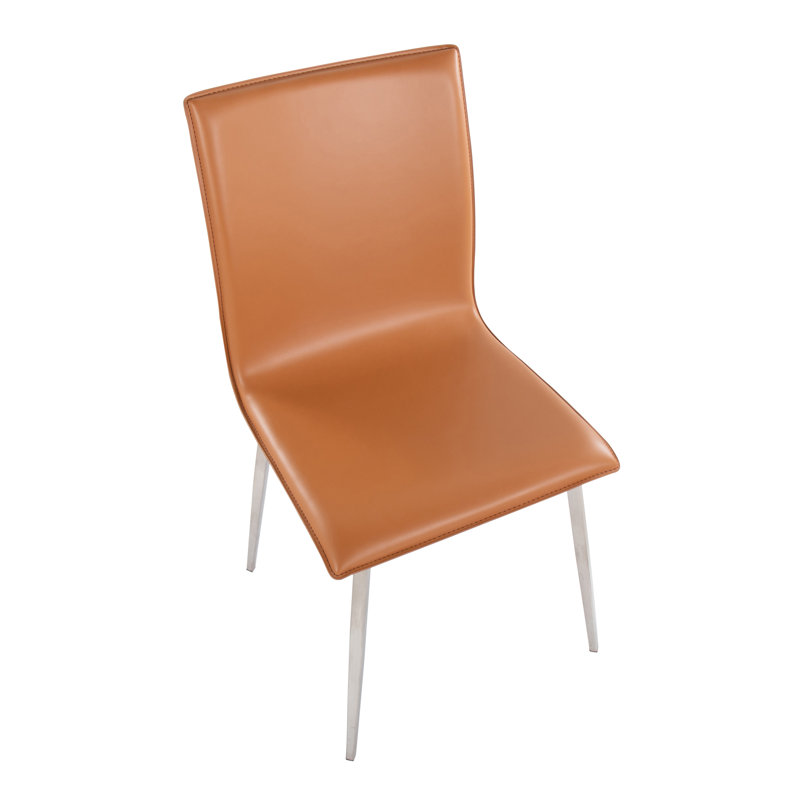 Chaise d'appoint en similicuir Sayema en noir, Chameau