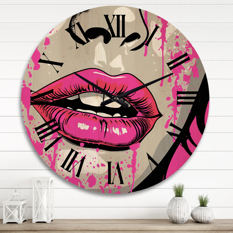 Horloge murale en bois massif Marlicia, Très grand