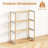 4-Tier Solid Wood Shoe Rack with Slatted Open Shelves