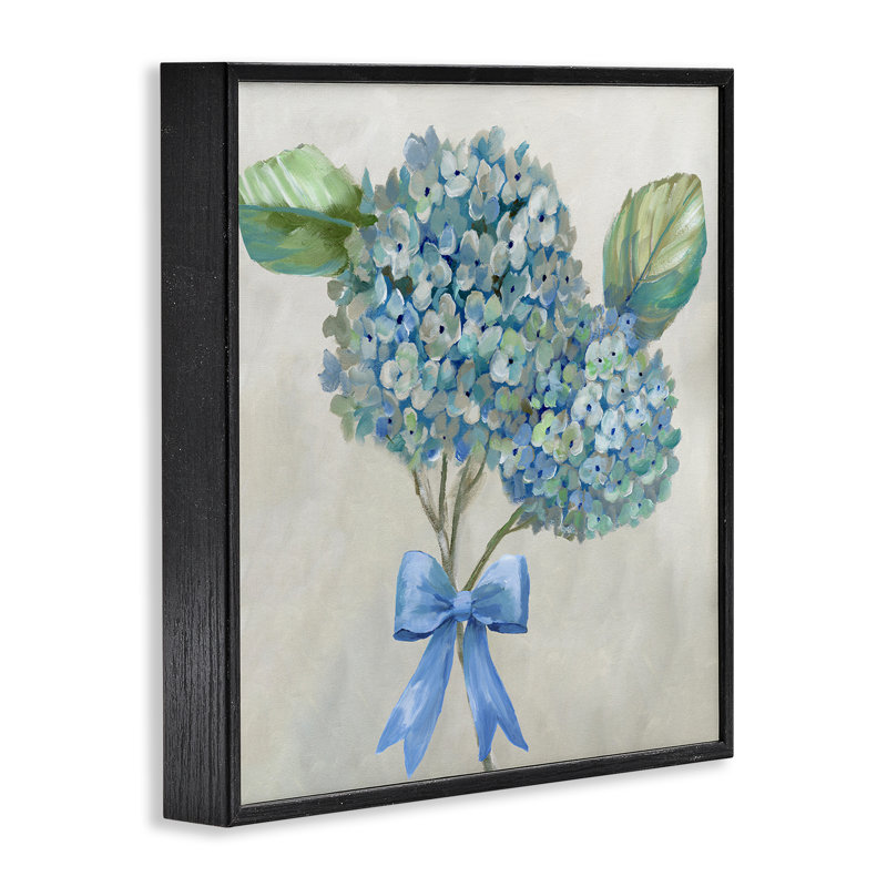 «Hydrangea Beauty & Bow», estampe numérique, design par Nan, Noir, H 12 po x l 12 po