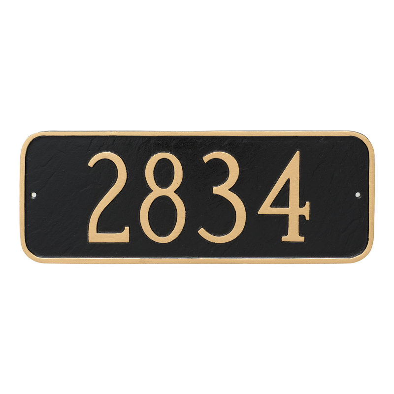 Rectangle Wall Plaque, Yes, Black/Gold