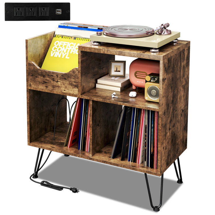 TC-HOMENY 2-Tier Movable Vinyl Record Storage Rack, Vinyl Record Shelf,  Storage Shelf, Record Holder for Albums, Large Capacity Vinyl Record  Display