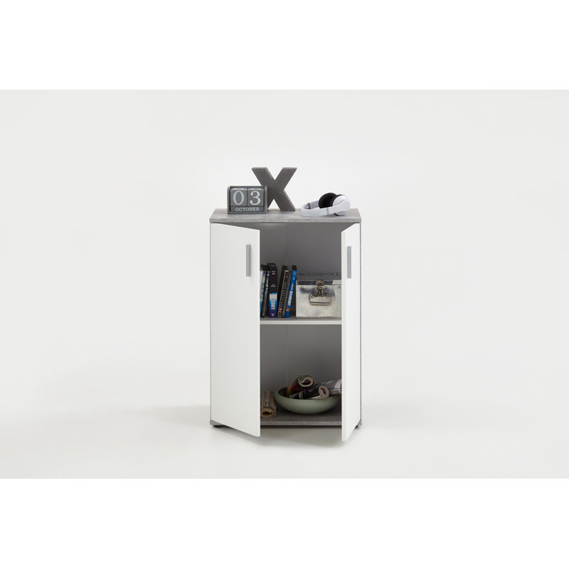 Frieda 2 -Door Storage Cabinet, Grey/White