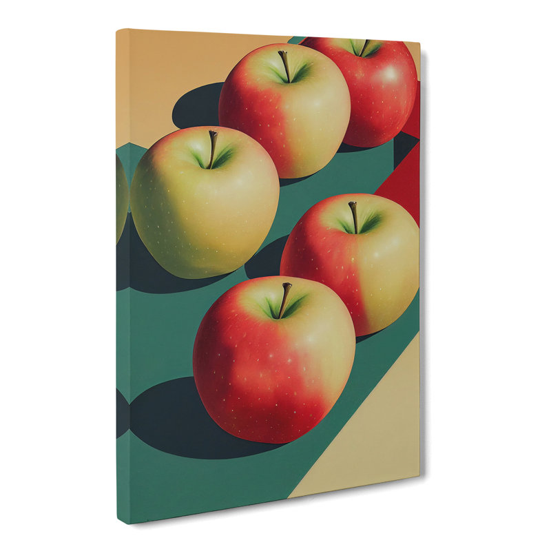Weldona Five Apples - Wrapped Canvas Print, 50cm H x 35cm W x 3cm D, No frame