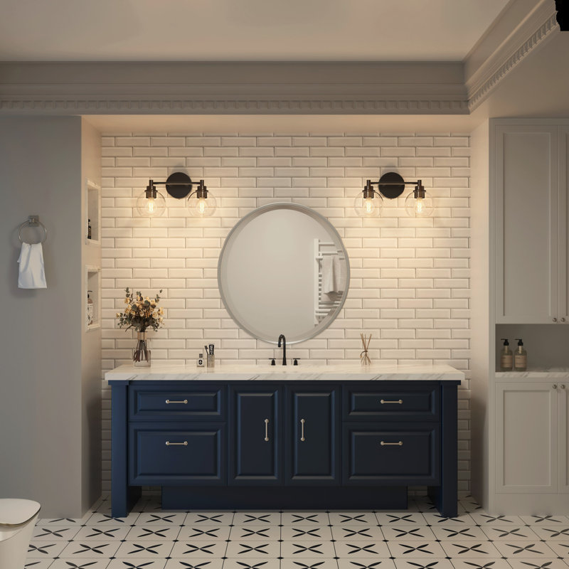 Éclairage pour meuble-lavabo Shelburn, Noir mat, 2