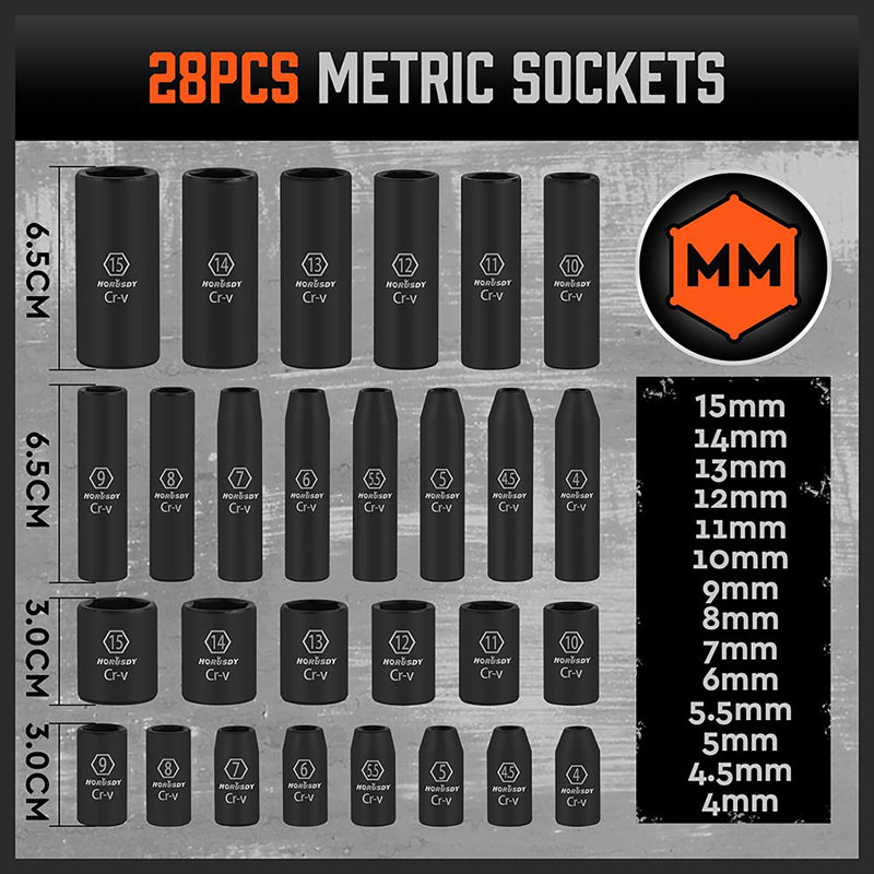 1/4" 56-Piece Drive Impact Socket Set