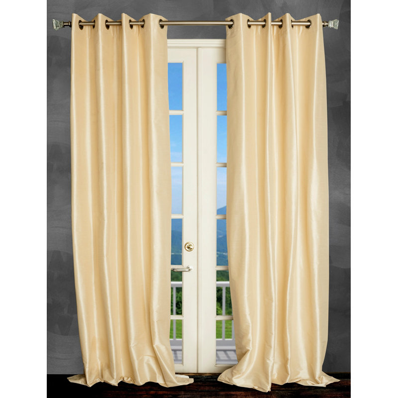 Eury Semi Sheer Curtain Single Panel, 50" W x 108" L, Wafer