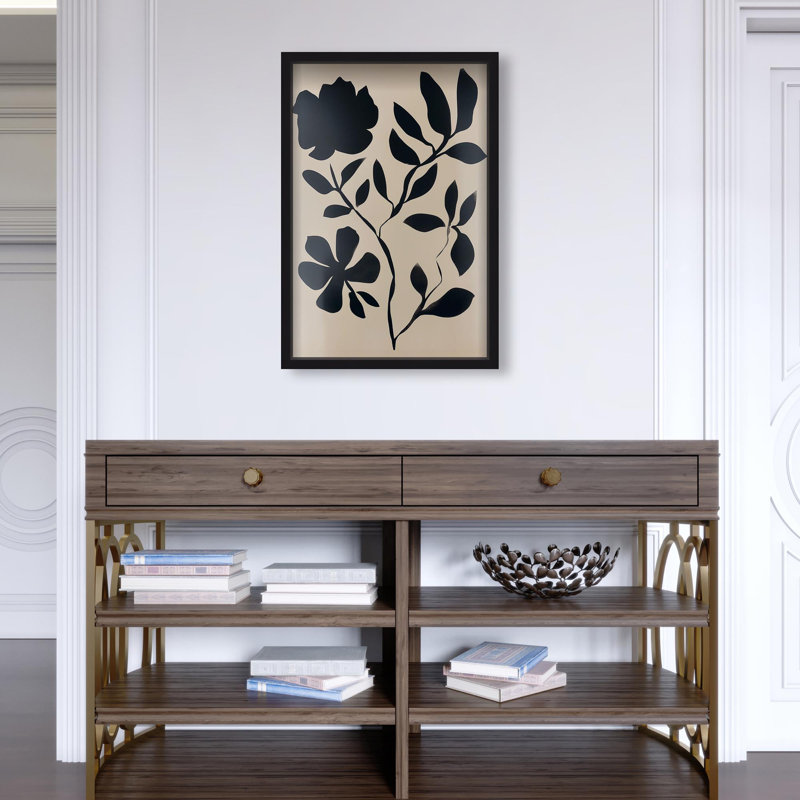 Oliver Gal Cinder Bloom I Floral & Botanical - Luxury Shadowbox Framed Wall Art, Black, 25.5" H x 17.5" W