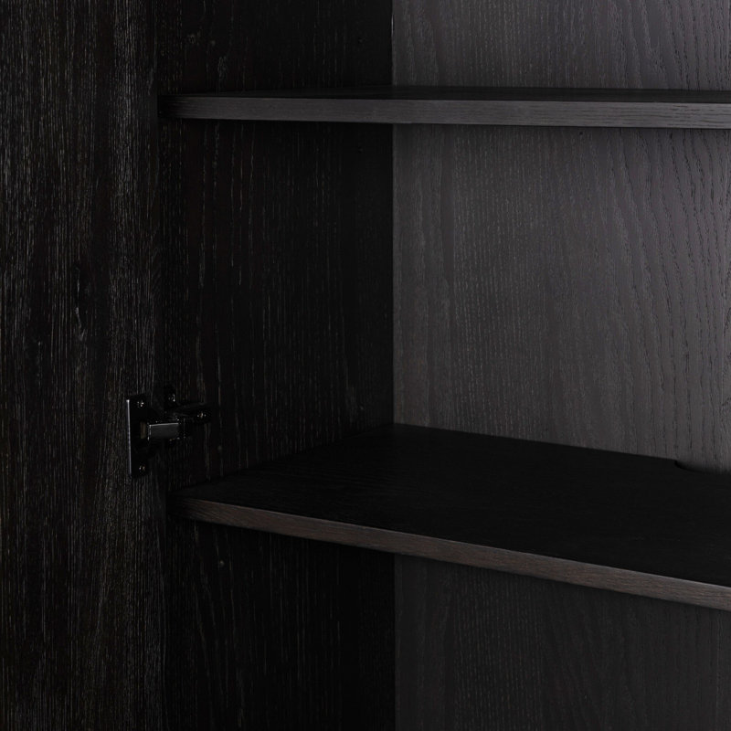 Bari Wide Cabinet, Smoked Black Resawn Oak