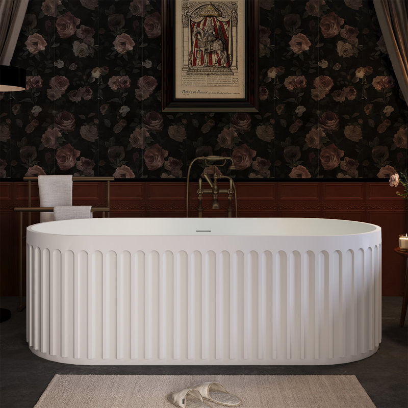 67" Freestanding Solid Surface Bathtub