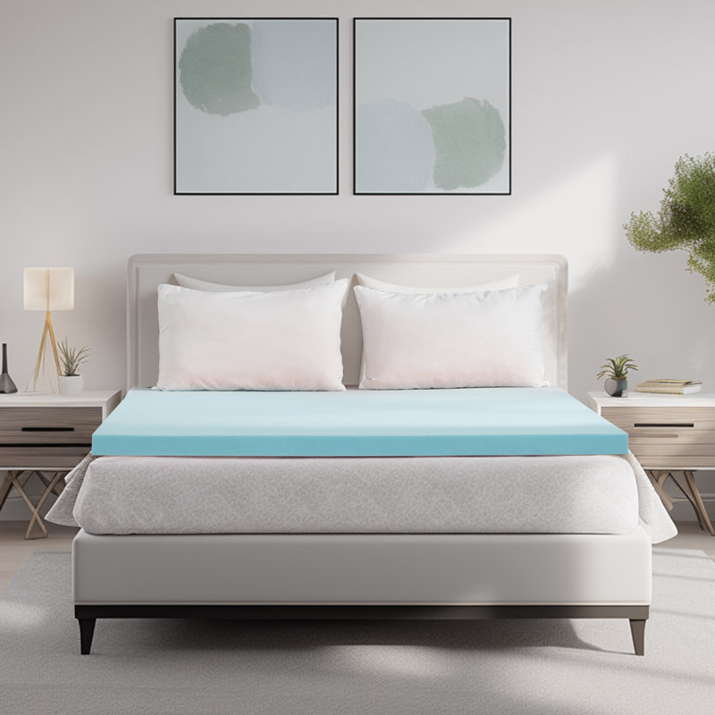 Surmatelas en mousse viscoélastique imprégnée de gel de taille moyenne 2 po Armadeo, Très grand