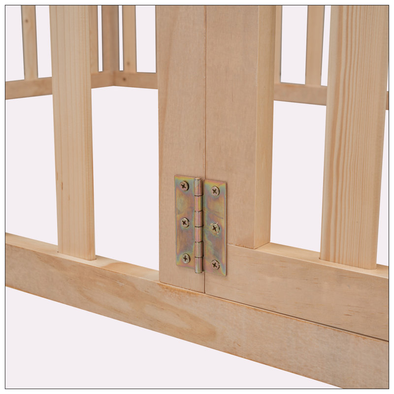 Wood Daybed Frame With Fence, Natural, Twin