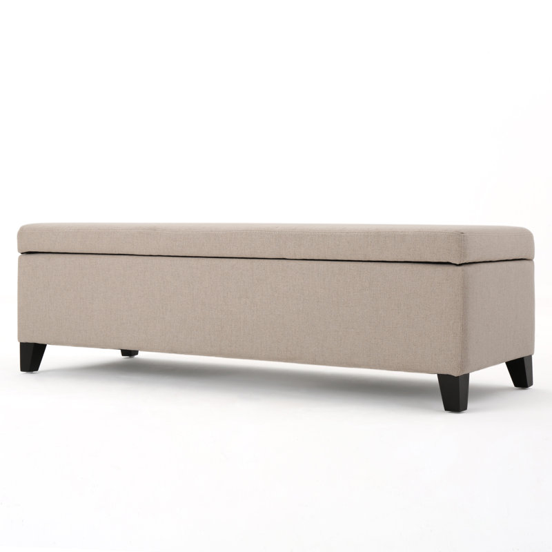 Grand rangement/repose-pieds rectangulaire de 50,5 po Afrim, Mélange de polyester blé