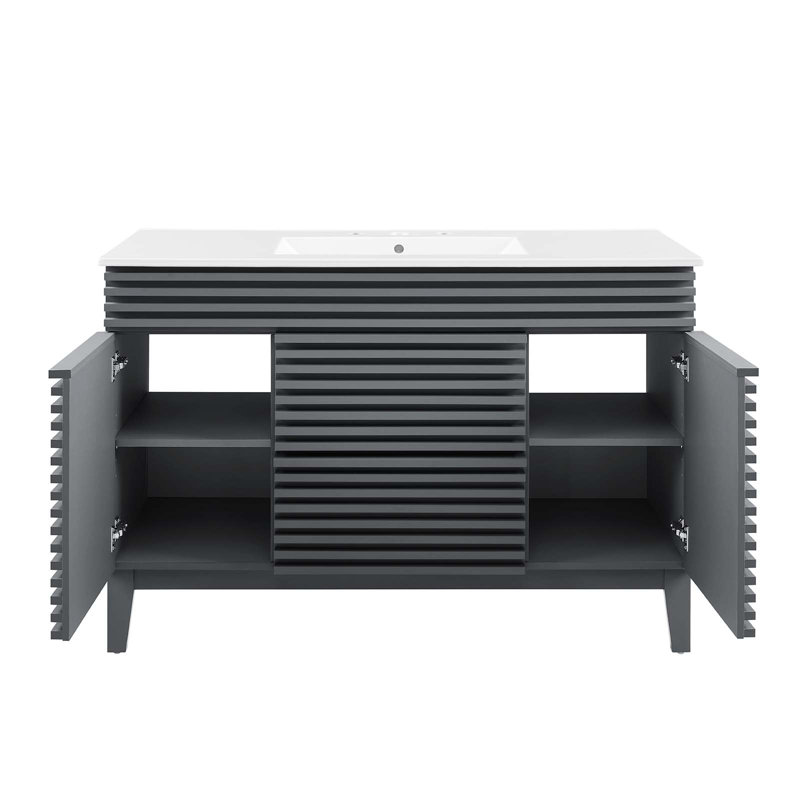 Render 48" Single Sink Bathroom Vanity, Gray
