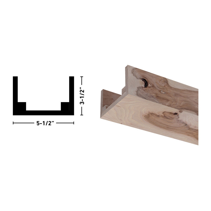 Rustic Box Beam Hickory, 3" H x 5.5" W x 92" D