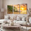 Ensemble de 3 tableaux sur toile représentant un surfeur au coucher du soleil-1567371164